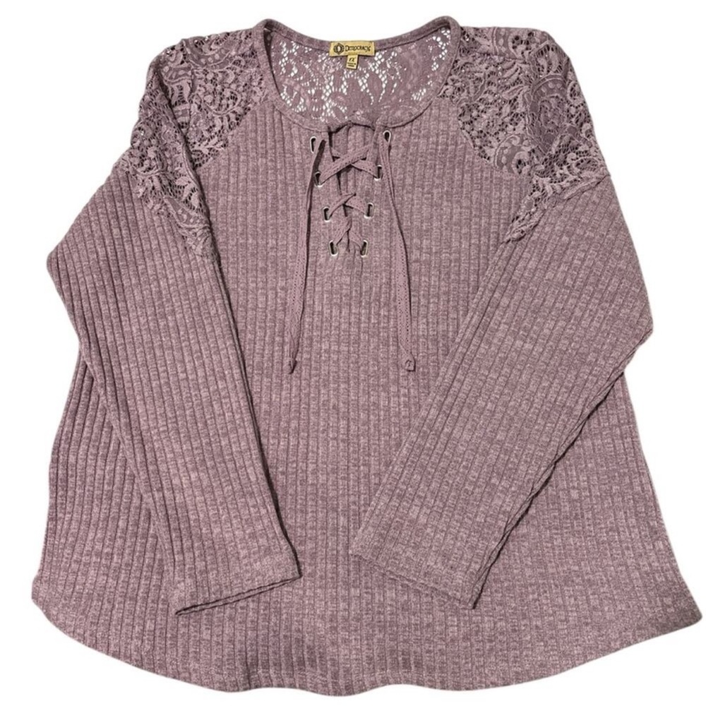 Democracy Purple Lace-Up Blouse